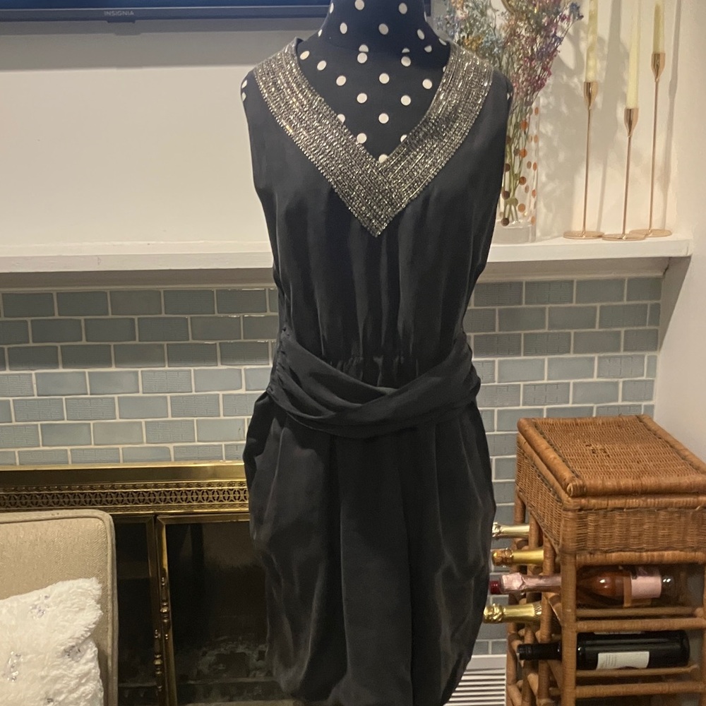 Theory Black Dress with Silver Detailing